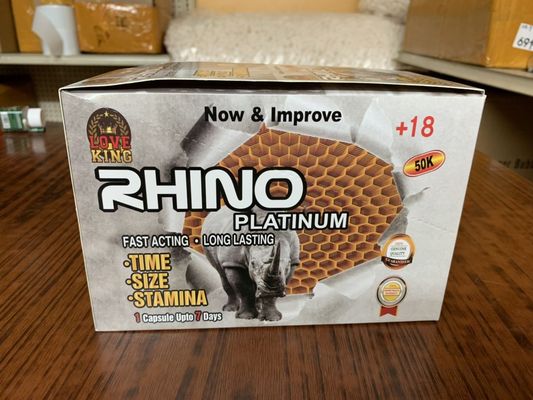 Píldoras masculinas del sexo del aumento del platino del rinoceronte para los hombres 1 caja = 24 píldoras